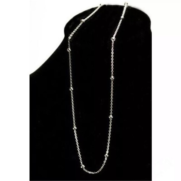 Sterling Silver 925 Simple Bead Chain Necklace - Picture 3 of 4